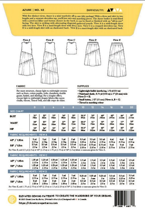 Closet Core Azure dress, top and skirt