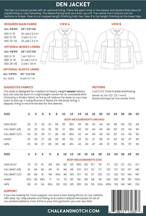 Chalk and Notch Den Jacket