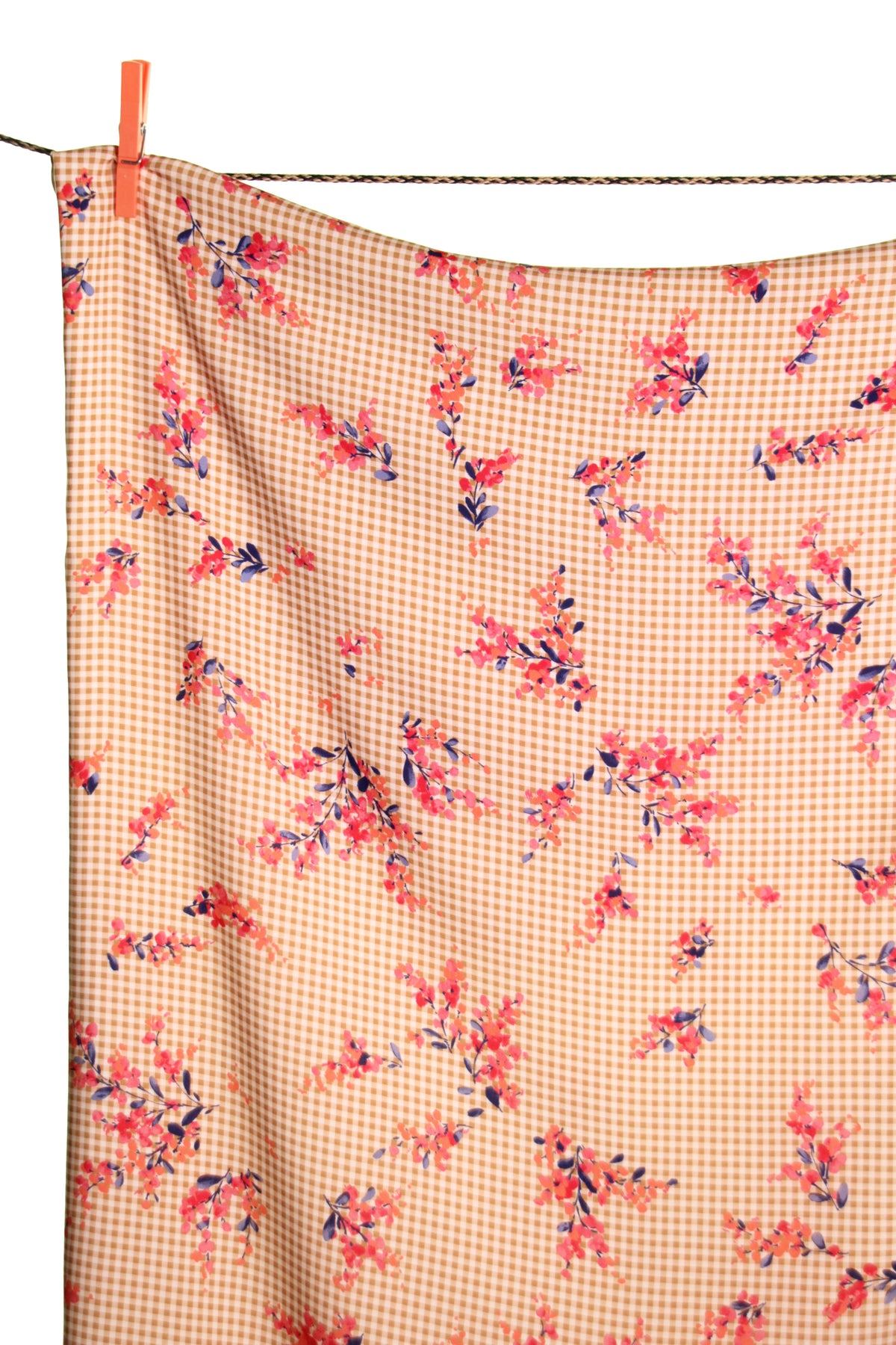Atelier Jupe small ochre checks with flowers