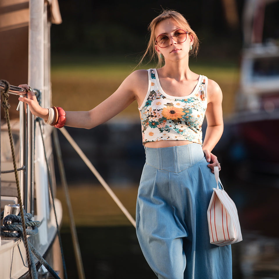 See You at Six Flower Painting French Terry