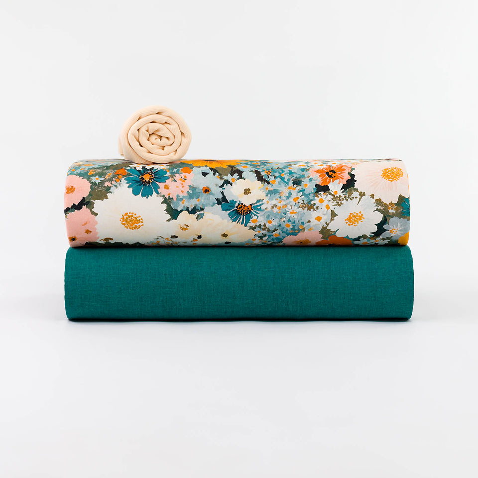 See You At Six Quilted Knit - Teal Green