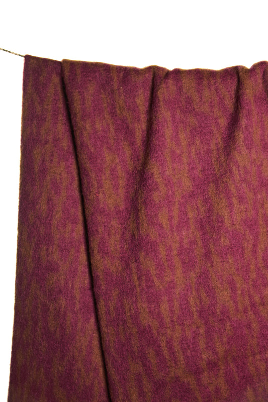 Atelier Jupe ochre and fuchsia red wool blend