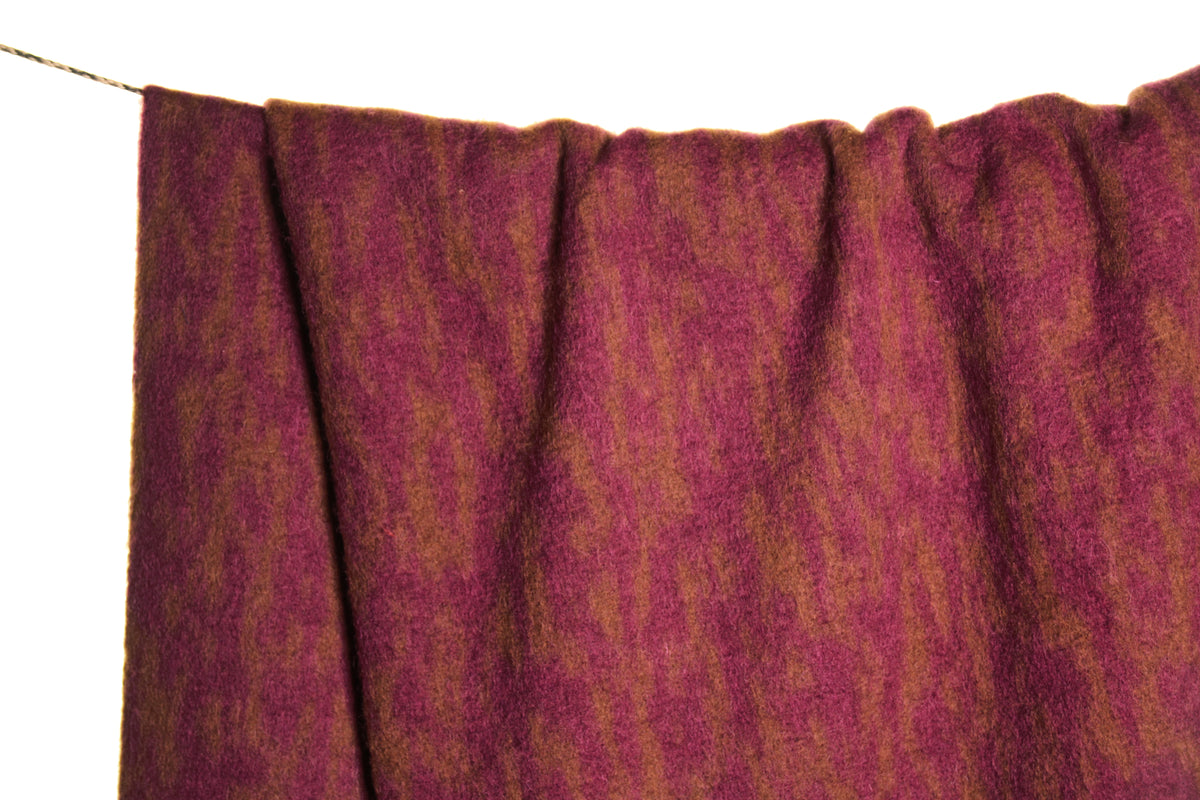 Atelier Jupe ochre and fuchsia red wool blend