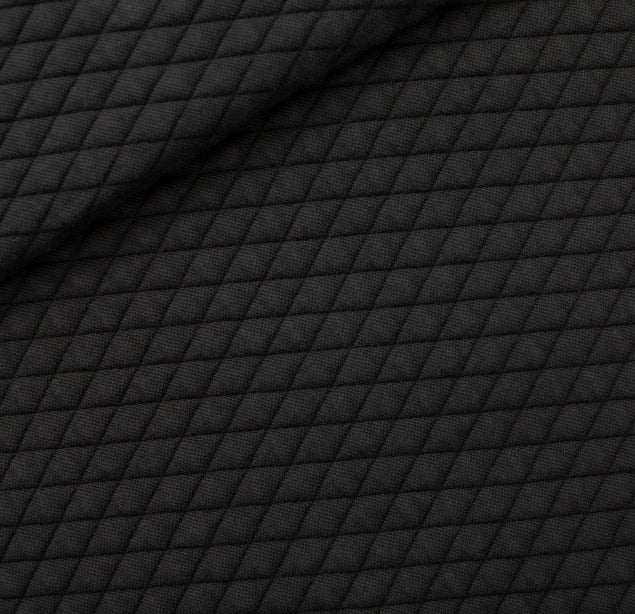 See You At Six Quilted Pique Knit - Black