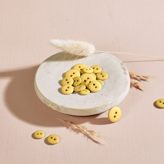 Atelier Brunette Matte 12mm Button - Lemon