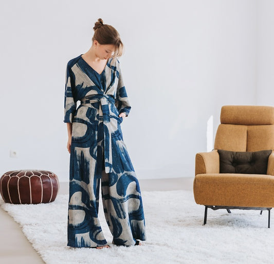 BOLT END See You At Six Drifting Course Linen Viscose fabric 1m