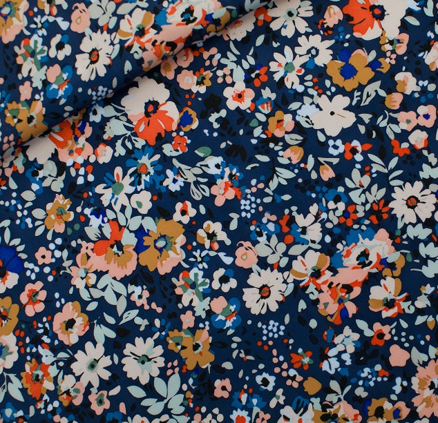 See You At Six Flower Joy viscose satin fabric