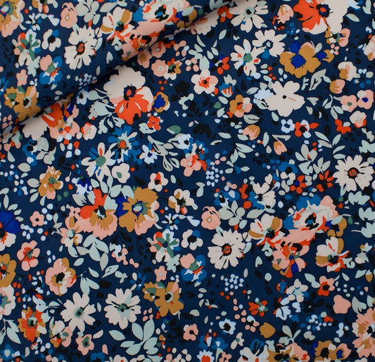 See You At Six Flower Joy viscose satin fabric