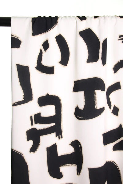Atelier Jupe Off-white Viscose with Black Print