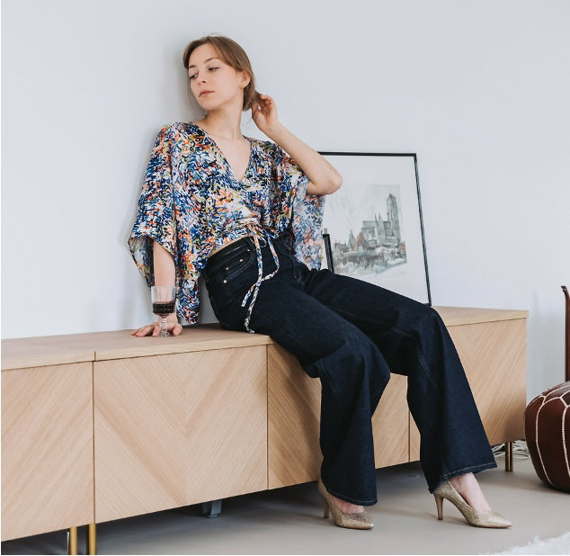 See You At Six Paint Fun viscose satin fabric