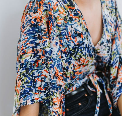 See You At Six Paint Fun viscose satin fabric