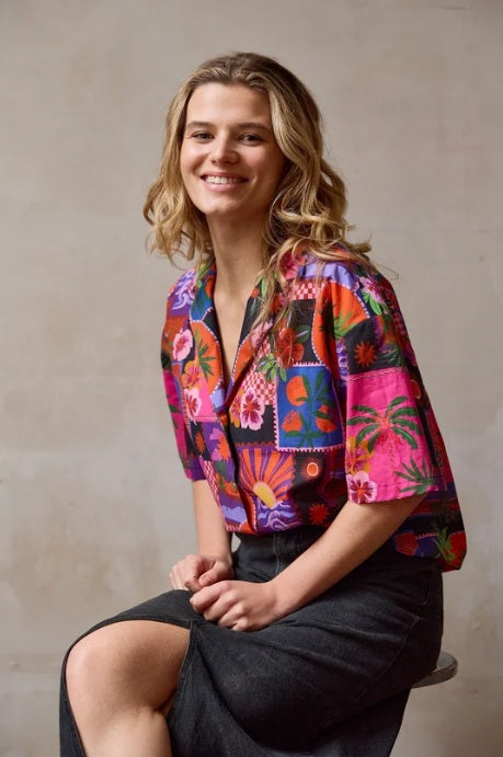 Atelier Jupe colourful patchwork cotton