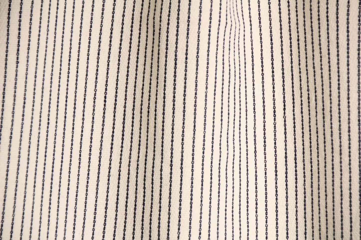 Atelier Jupe white and navy striped cotton jeans fabric