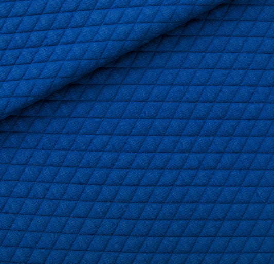 See You At Six Quilted Pique Knit - Surf the Web Blue
