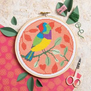 Hawthorn Handmade Rainbow Finch cross stitch