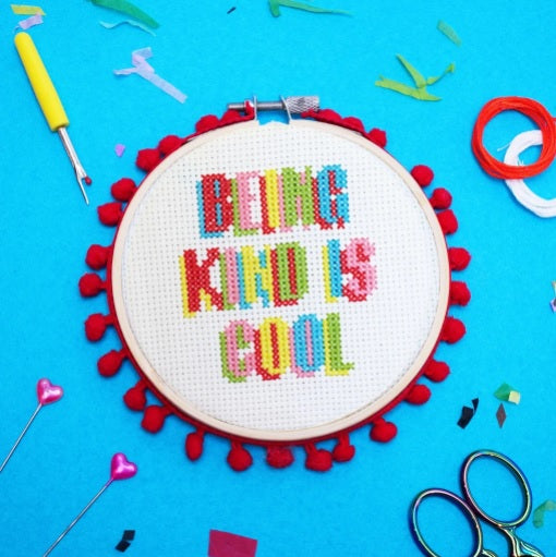 Make Arcade Being Kind is Cool cross stitch kit