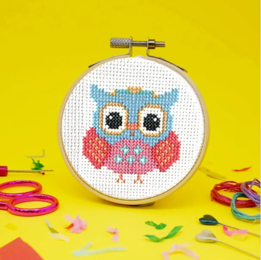 Make Arcade Retro Owl cross stitch kit