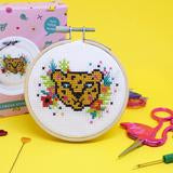 Make Arcade Tropical Leopard cross stitch kit